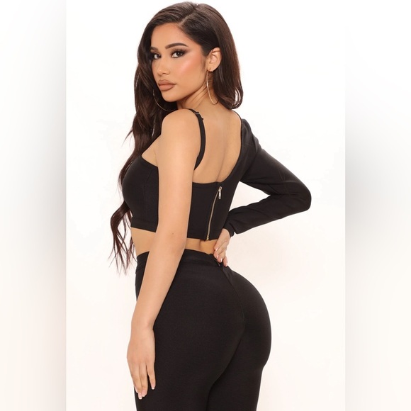 Kali Bandage Black Crop Top  One Shoulder Top Small - Picture 3 of 6